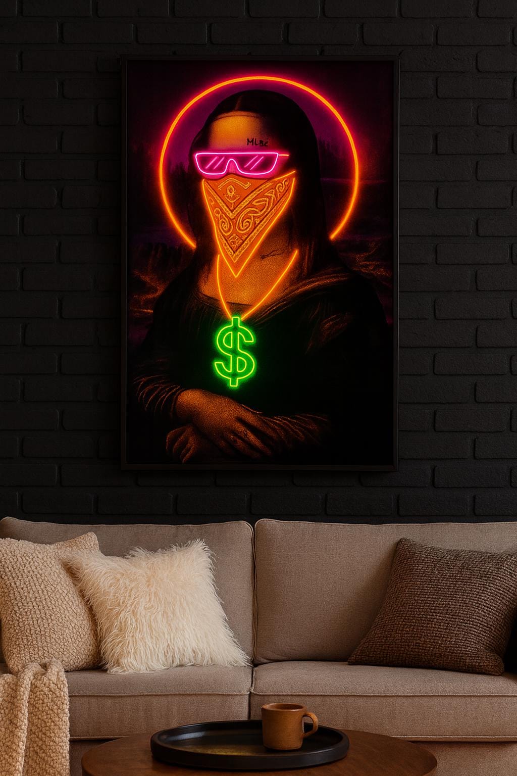 Mona Lisa Neon LED Wall Art – Illuminated Pop Art Decor for Home, Loft, Office | Modern Neon Sign, Graffiti Art, Unique Wall Decor - CityNeon