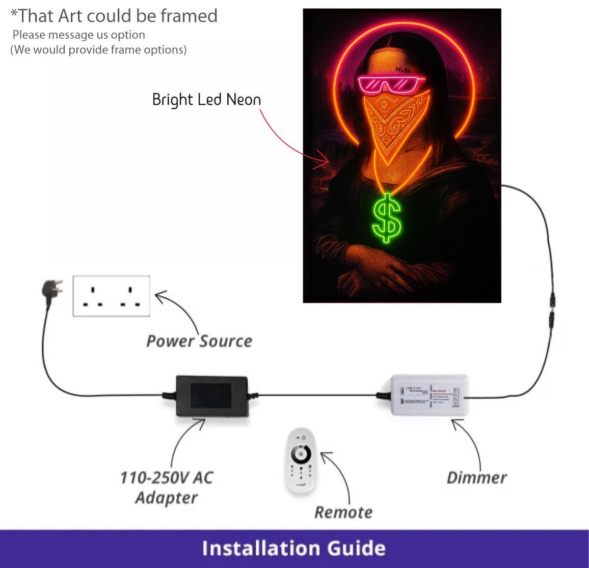 Mona Lisa Neon LED Wall Art – Illuminated Pop Art Decor for Home, Loft, Office | Modern Neon Sign, Graffiti Art, Unique Wall Decor - CityNeon