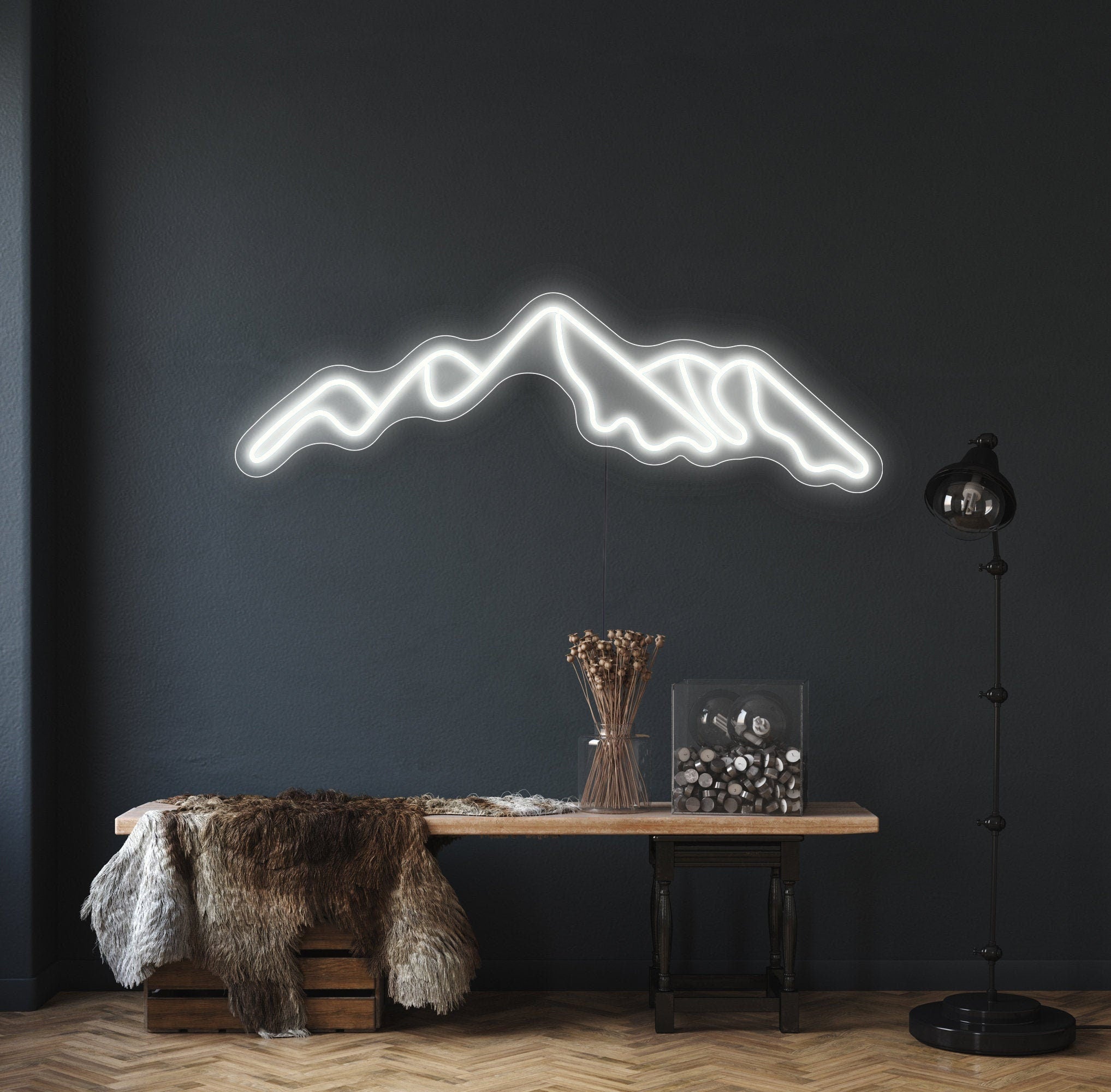 Mountain Neon Sign for Bedroom | Unique Custom Neon Mountain Led Light