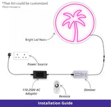Palm Tree Neon Sign: Tropical LED Wall Decor - Beach Vibes - CityNeon