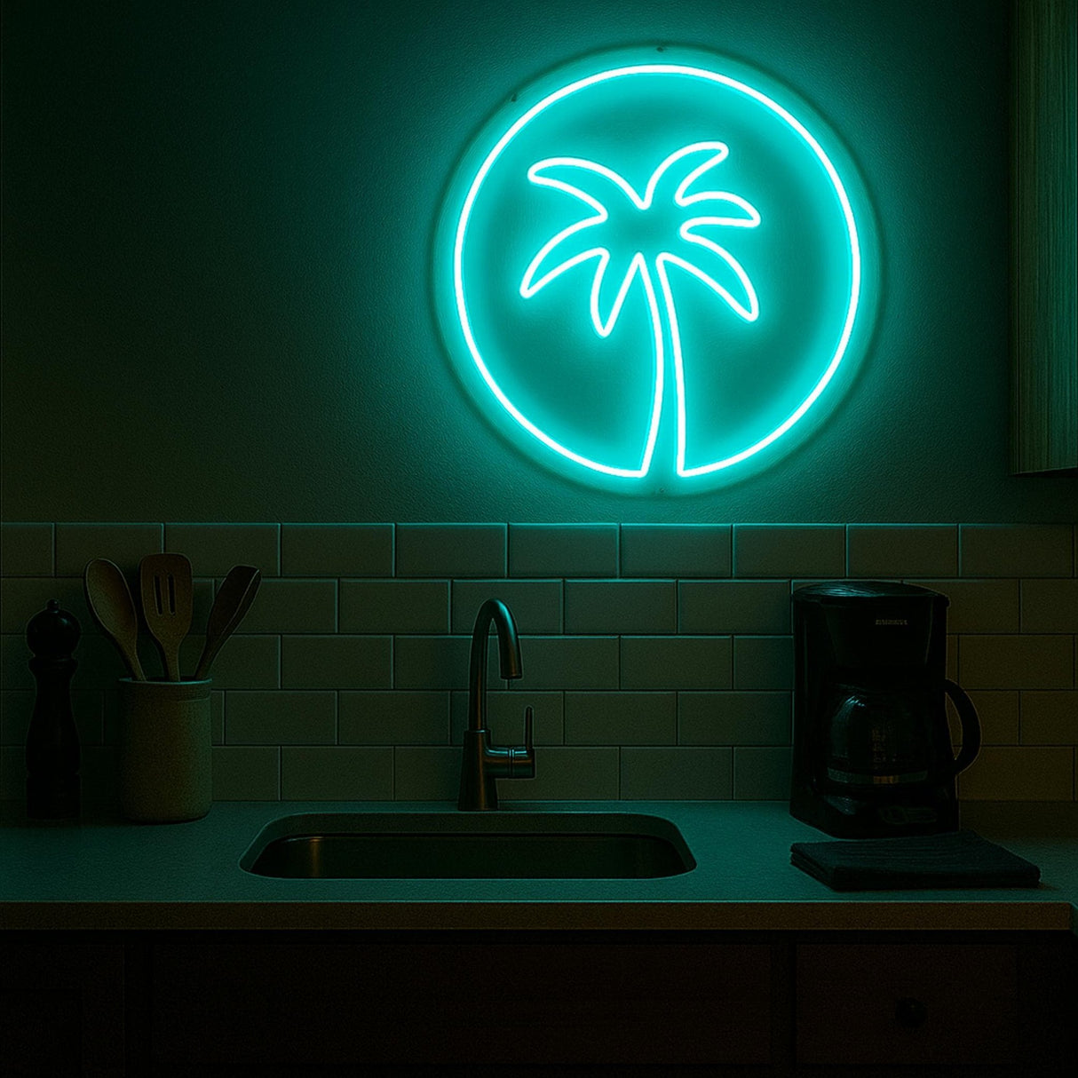 Palm Tree Neon Sign: Tropical LED Wall Decor - Beach Vibes - CityNeon
