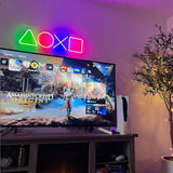 PlayStation Neon Sign - Iconic Gaming Symbols LED Wall Art, Perfect for Game Rooms, Streaming Setup, and Modern Decor - CityNeon