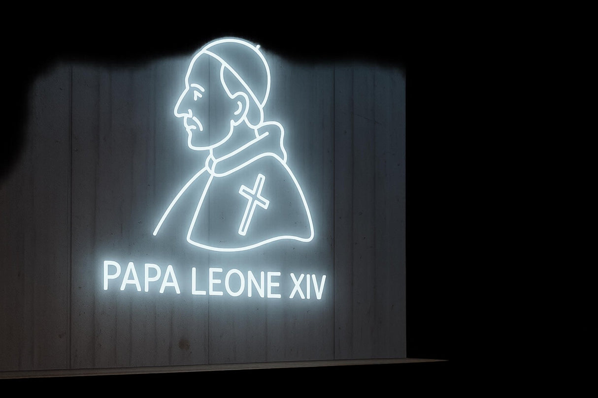 Pope Leo Neon Sign: Catholic Church Decor, Religious Gift - CityNeon
