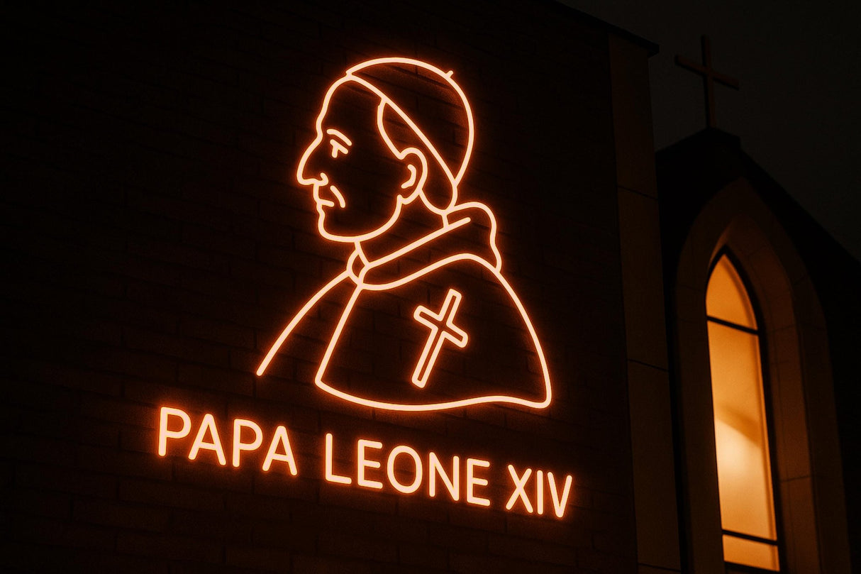 Pope Leo Neon Sign: Catholic Church Decor, Religious Gift - CityNeon