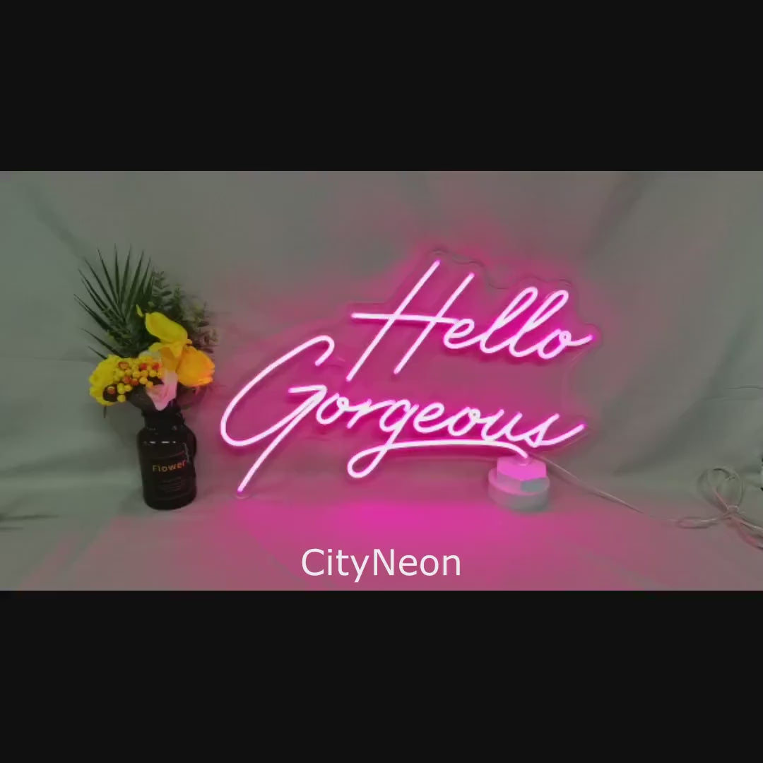 Hello Gorgeous Neon Sign | Nail Bar Led Sign