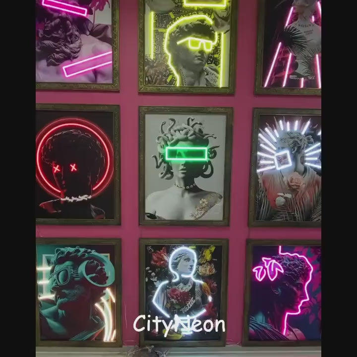 Contemporary Neon Painting Art: Modern Neon Sign Wall Art for Unique ...