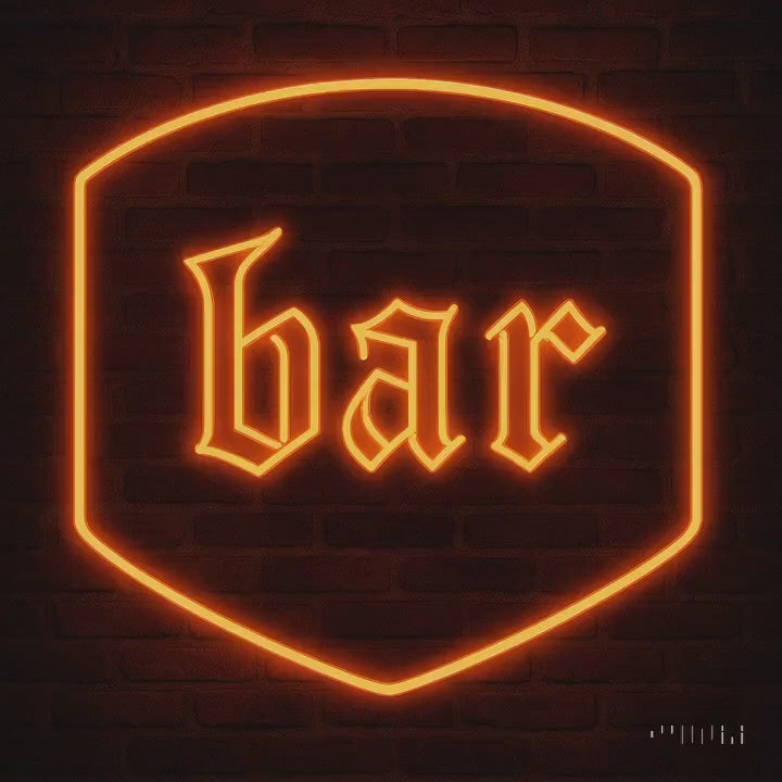 Bar Neon Sign – LED Acrylic Bar Sign for Home, Kitchen, Coffee & Wine Bar Decor – Rustic Illuminated Party Wall Light