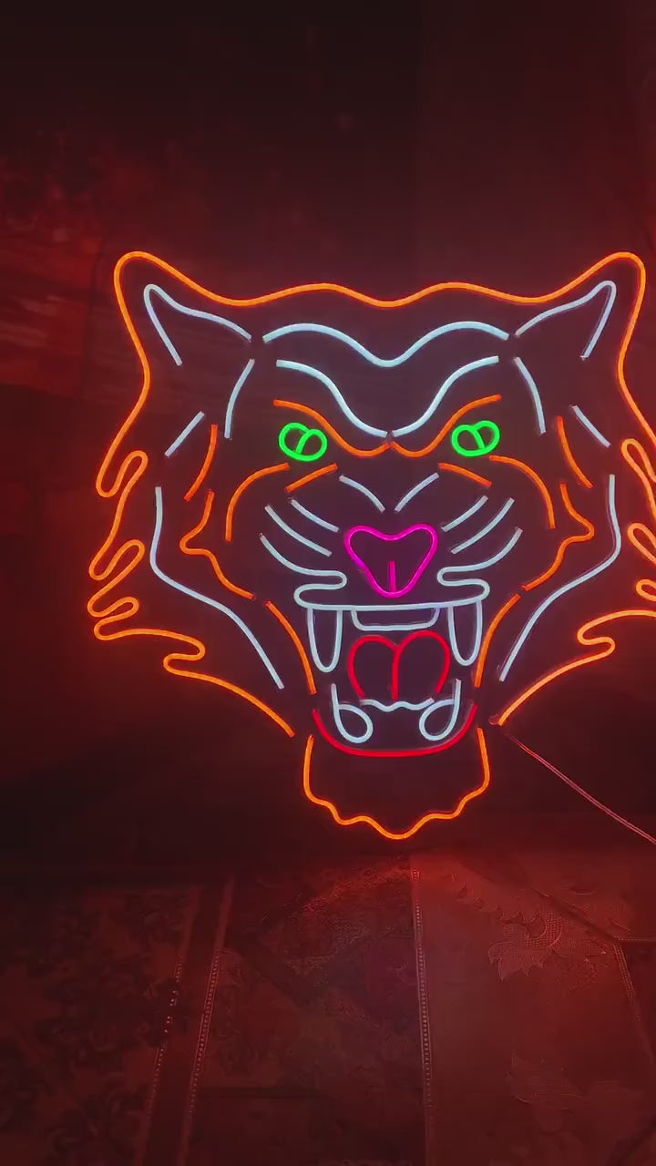 Tiger Head Neon Sign | Wall Decor