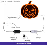 Pumpkin Halloween Neon Sign, Spooky LED Wall Decor, Halloween Party Decor, Fall Home Accent, Night Light, Holiday Gift - CityNeon