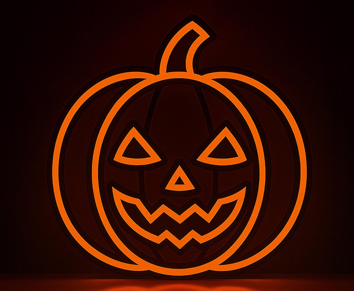 Pumpkin Halloween Neon Sign, Spooky LED Wall Decor, Halloween Party Decor, Fall Home Accent, Night Light, Holiday Gift - CityNeon