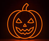 Pumpkin Halloween Neon Sign, Spooky LED Wall Decor, Halloween Party Decor, Fall Home Accent, Night Light, Holiday Gift - CityNeon