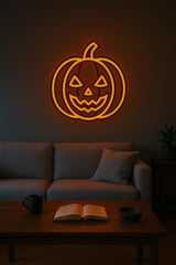 Pumpkin Halloween Neon Sign, Spooky LED Wall Decor, Halloween Party Decor, Fall Home Accent, Night Light, Holiday Gift - CityNeon