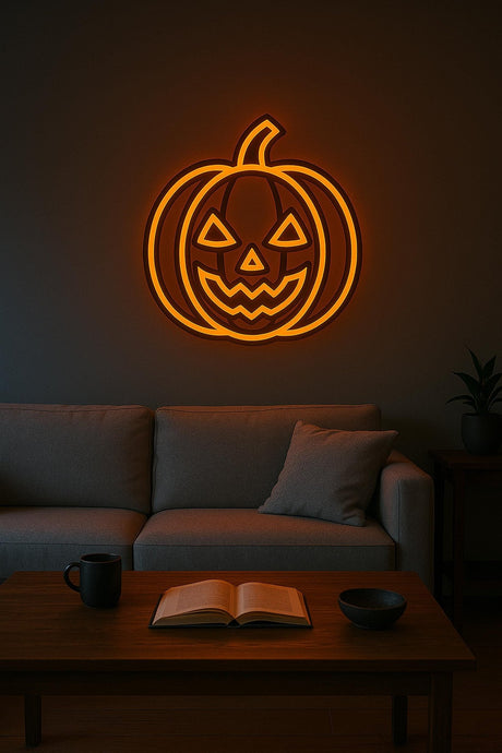 Pumpkin Halloween Neon Sign, Spooky LED Wall Decor, Halloween Party Decor, Fall Home Accent, Night Light, Holiday Gift - CityNeon