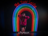 Rainbow backdrop neon sign - custom neon sign, club neon sign, bar neon sign, selfie neon, party neon sign, event decor - CityNeon