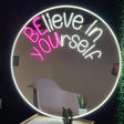 Selfie led neon mirror - Round Mirror Believe in yourself - CityNeon