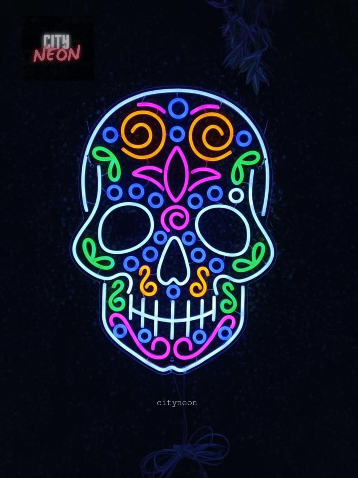 Skull Neon Sign Calavera - CityNeon