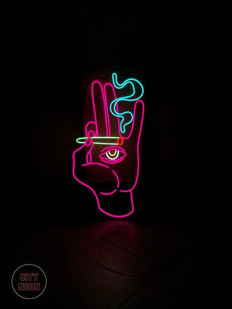 Smoking Hand With Joint - CityNeon