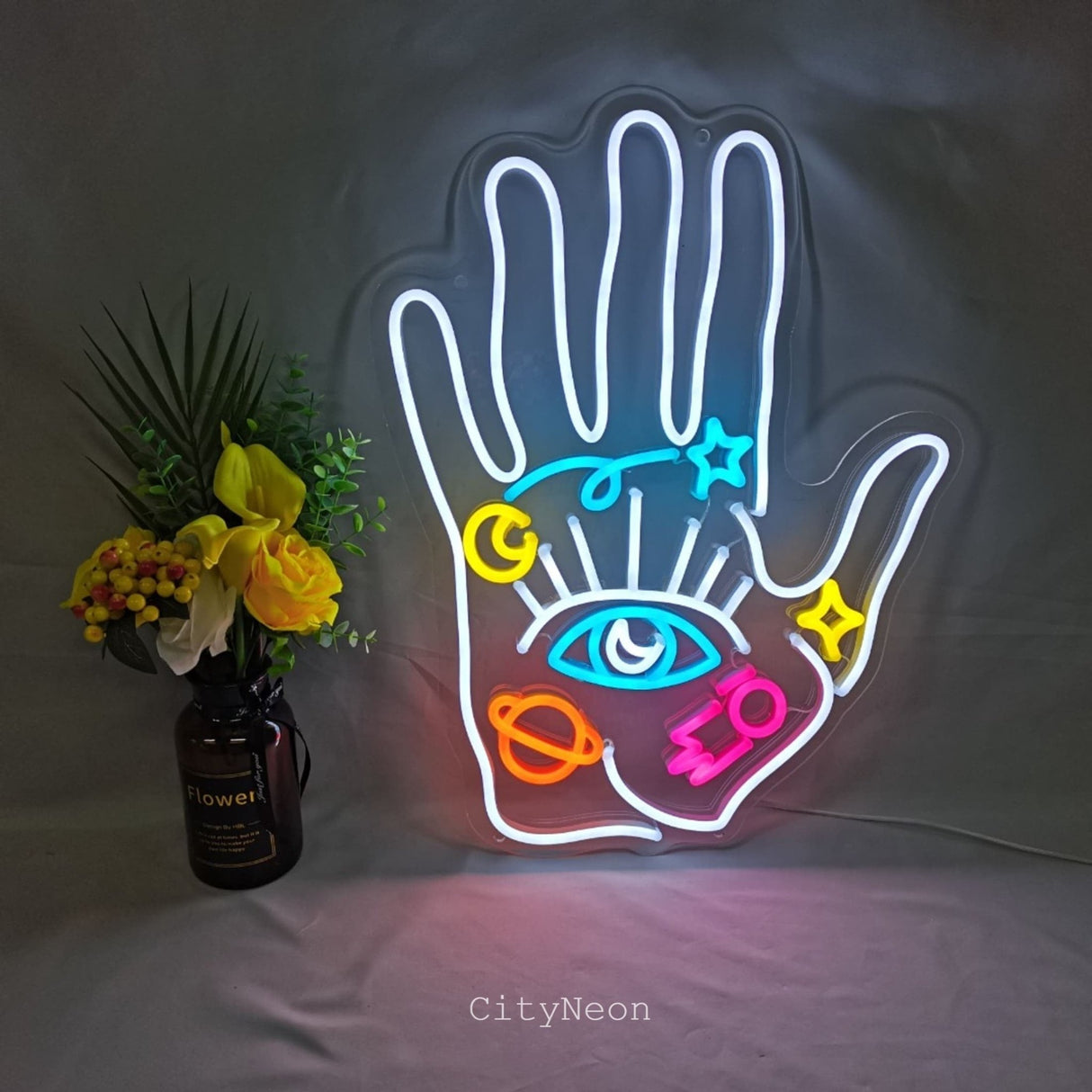 Spiritual Hand neon sign - CityNeon