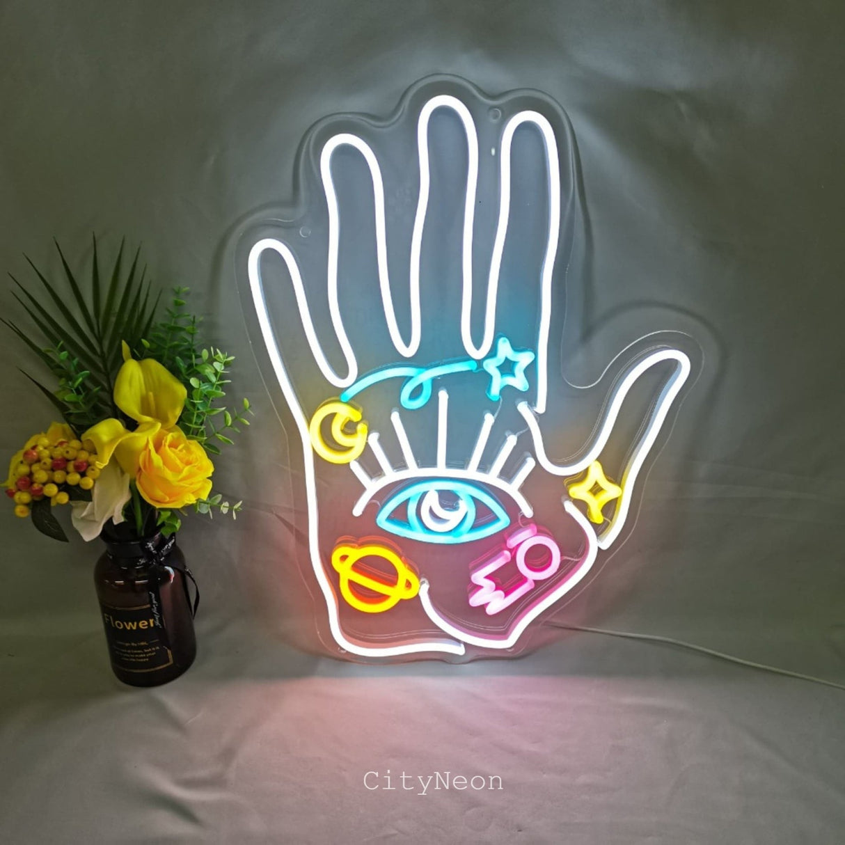 Spiritual Hand neon sign - CityNeon