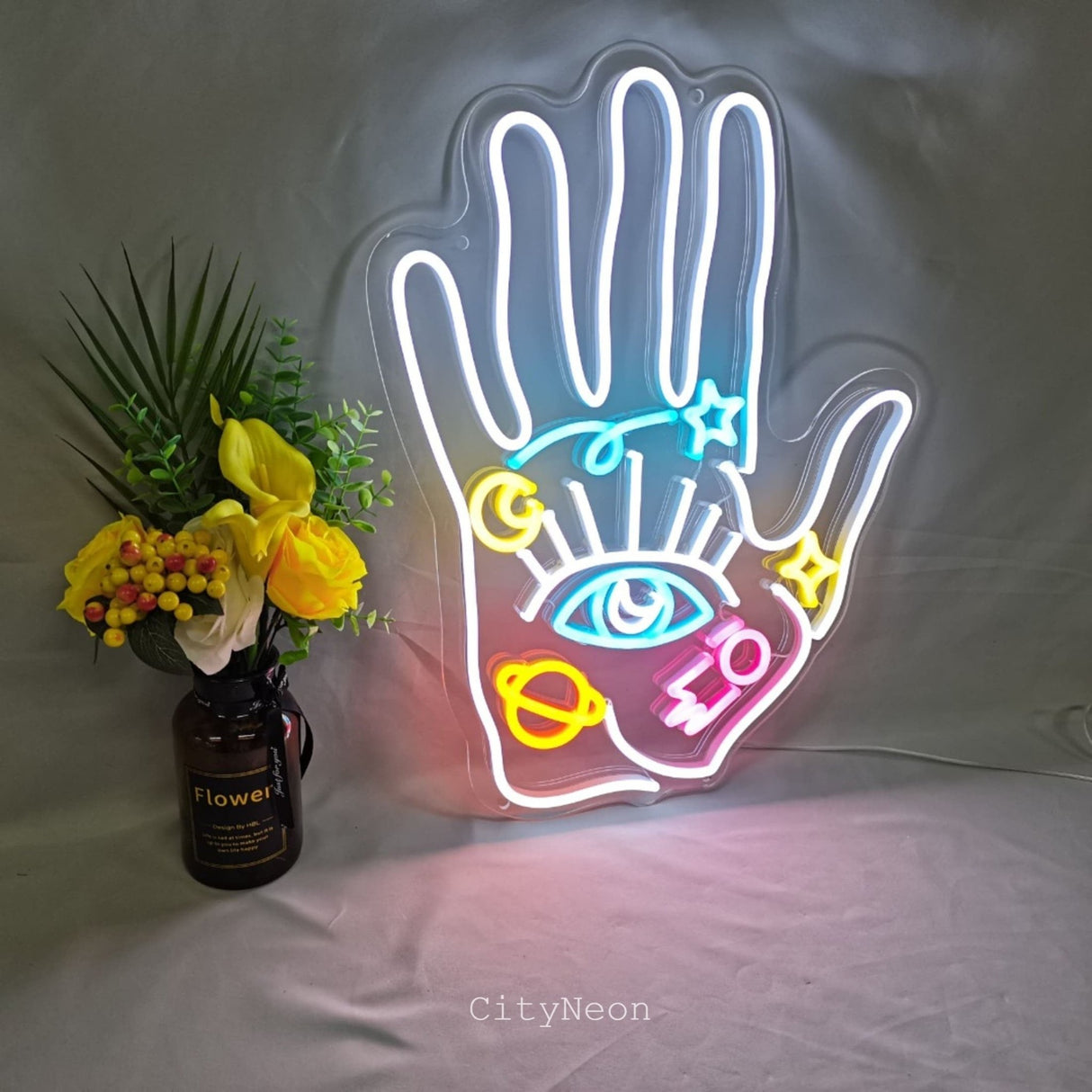 Spiritual Hand neon sign - CityNeon