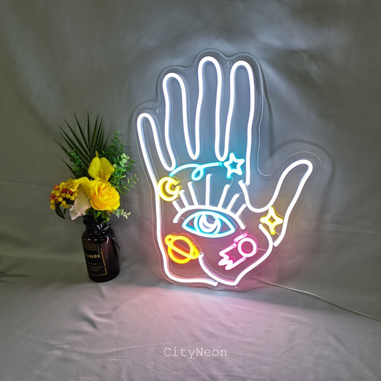 Spiritual Hand neon sign - CityNeon