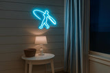 Surfboard Neon Sign: Surf Girl LED Light - Coastal Wall Art - CityNeon