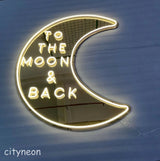 To the Moon and Back Wedding Neon Sign, Gold Mirror Sign, Custom Neon Sign, wedding backdrop - CityNeon