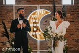 To the Moon and Back Wedding Neon Sign, Gold Mirror Sign, Custom Neon Sign, wedding backdrop - CityNeon