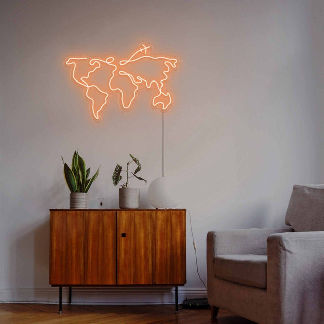 Travel Map Neon Sign - Bedroom Neon Sign - CityNeon