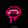 Vampire Fangs Lips LED Neon Sign - CityNeon