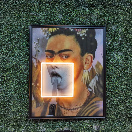 Vintage Framed Neon Sign - Frida Kahlo Art, Mexican Painting - CityNeon