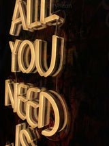 All You Need Is Love - graffiti art modern art painting, pop art, neon sign wall art, neon galaxy art, custom neon canvas contemporary art